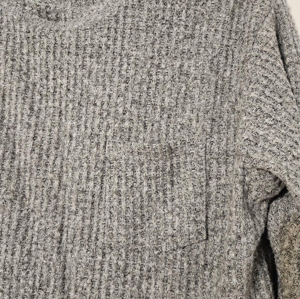 Gray Ribbed Women's Sweater - Picture 4 of 5
